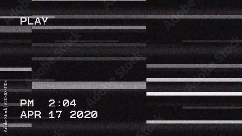 Vintage VHS Playback Glitch with TV Static Noise and Analog Tape Distortion