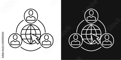 Schilderij op canvas Online Community  Icon Set White Style Collection
