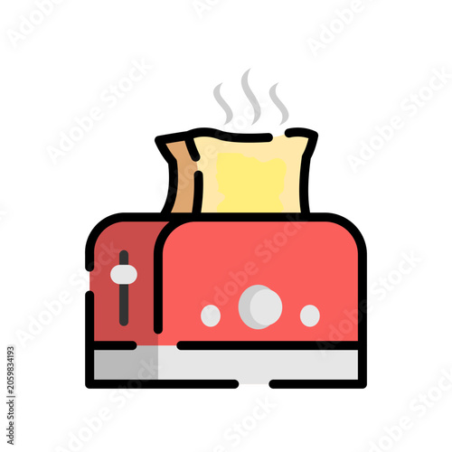 toaster outline colour icon