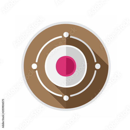 Flat design atomic structure icon