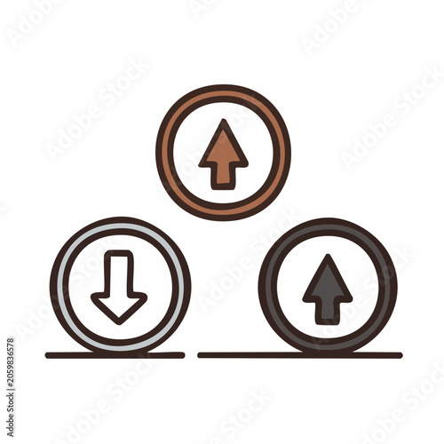 Directional Arrows in Circular Buttons