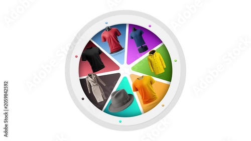 E-commerce Shopping Wheel with Clothing and Fashion Apparel