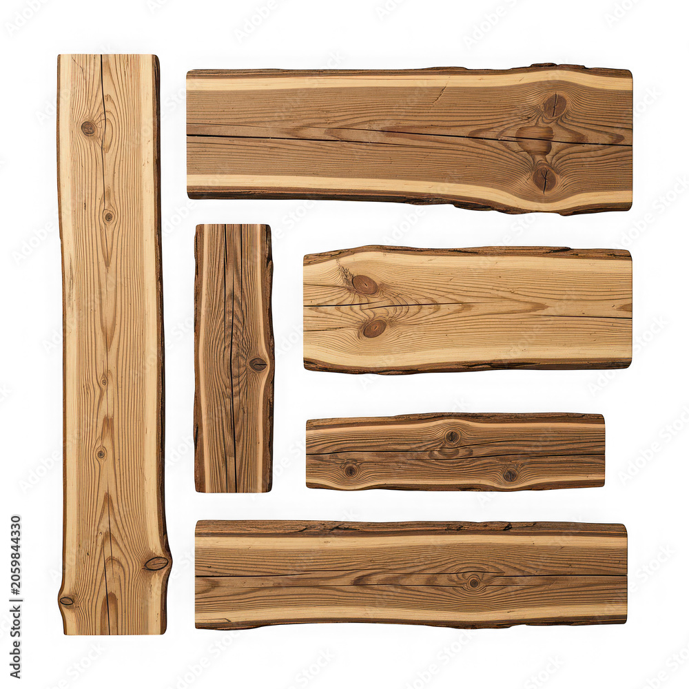 Obraz premium Set of rustic wooden planks with natural texture