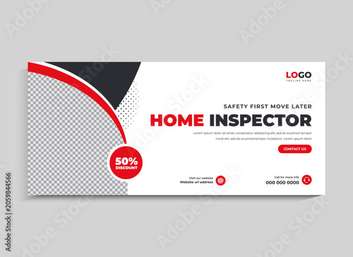 Home Inspector social media Facebook cover banner template