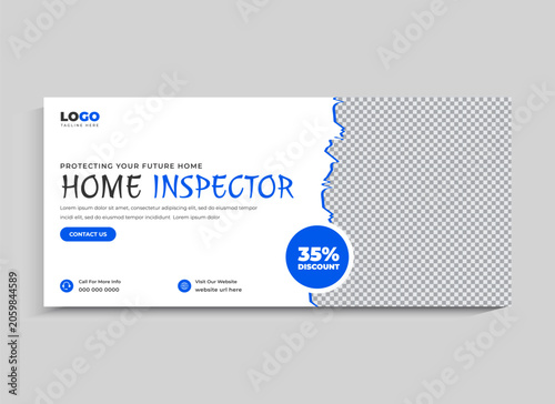 Home Inspector social media Facebook cover banner template
