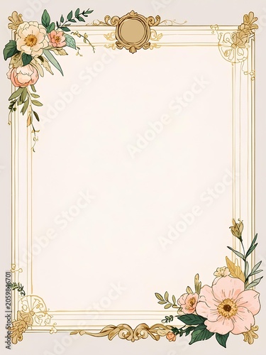 vintage frame with flowers
