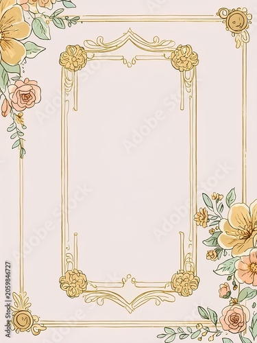 vintage frame with floral ornament