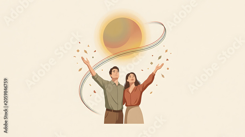Juneteenth celebration of freedom with a joyful couple under the sun