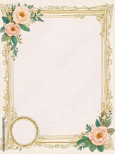 vintage frame with flowers