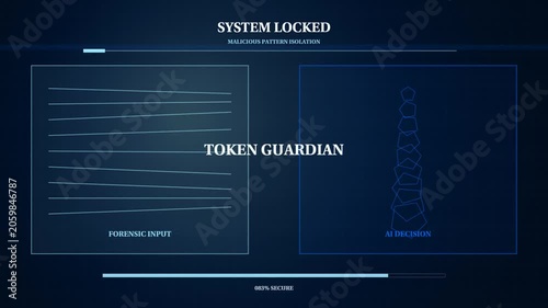 Token Guardian AI Security HUD Text Animation