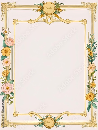 vintage frame with floral ornament