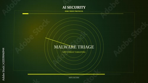 Malware Triage AI Security HUD Text Animation