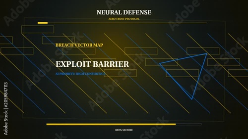 Exploit Barrier AI Security HUD Text Animation