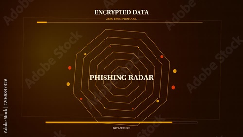 Phishing Radar AI Security HUD Text Animation