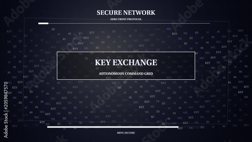 Key Exchange AI Security HUD Text Animation