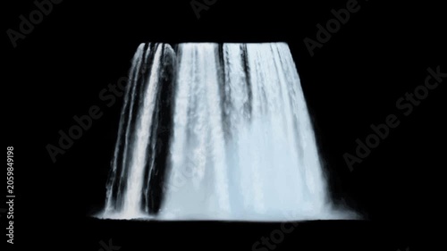 Waterfall Animation with Flowing Water Cascade and Natural Motion Background