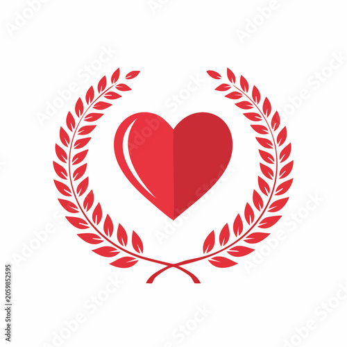 Red Heart with Laurel Wreath