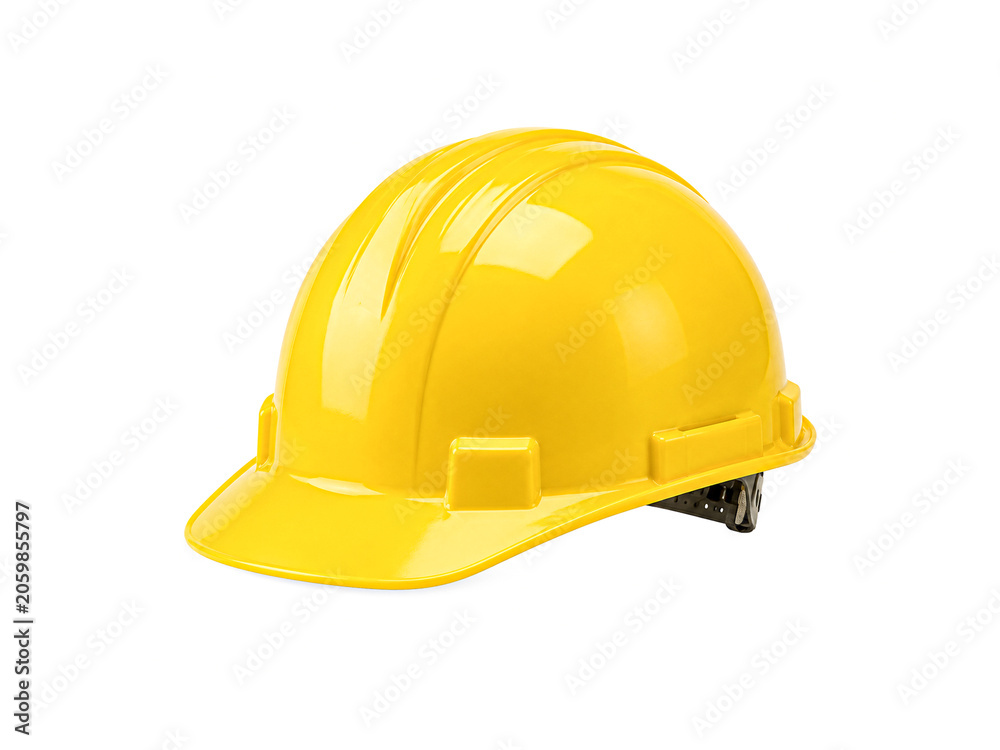 Fototapeta premium Yellow safety helmet isolated on white background