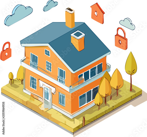 Secure home with safety locks and protection.