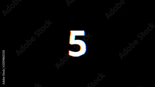 10 Second Glitch Countdown Number Animation 4K motion