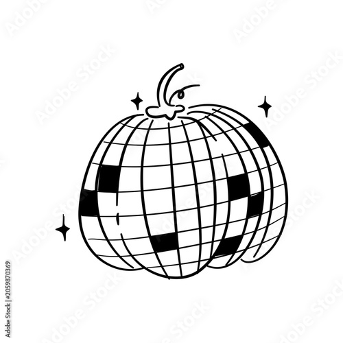 vector pumpkin disco ball