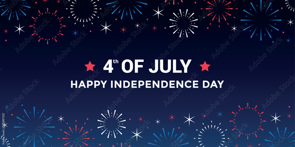 Fototapeta premium happy Independence Day 4th of july USA anniversary firework vector illustration
