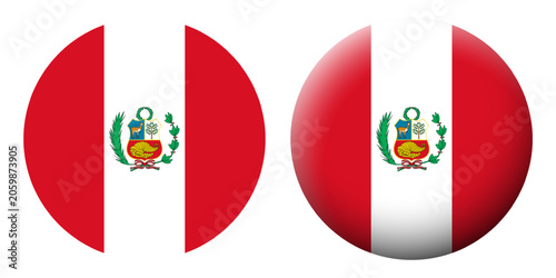 Vector illustration of Peru flag set on transparent background