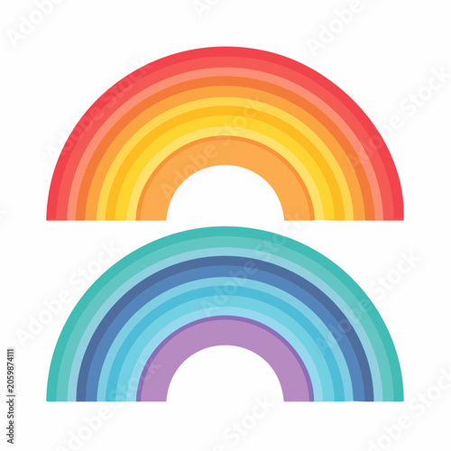 Two Colorful Rainbow Arcs