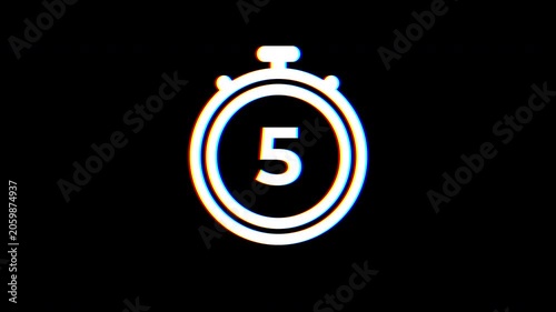 Animated Stopwatch Countdown Timer from 10 to 0 Seconds 4K