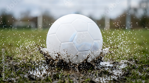 Premium quality professional soccer ball backdrop on pitch match recreation media realistic commercial grass play action championship stadium sports design visual layout