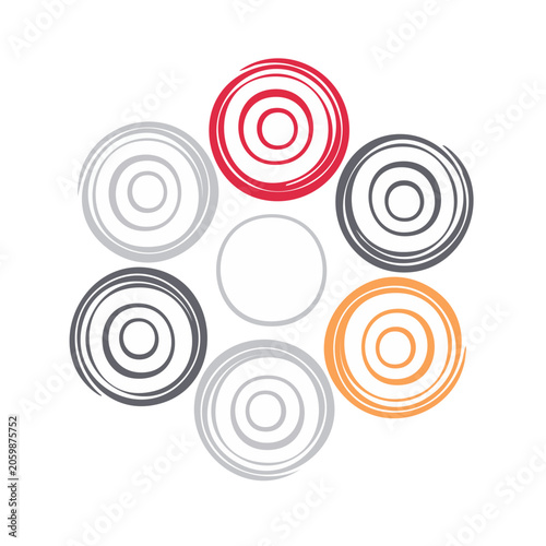 Minimalist concentric circles vector design