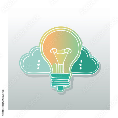 Light bulb with clouds illustration