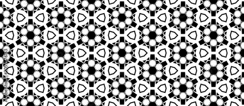 Seamless Abstract Geometric Monochrome Style Pattern Background