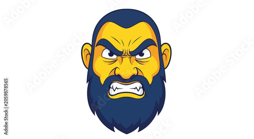 Φωτογραφία Angry bearded man mascot with fierce expression