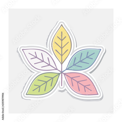 Colorful Symmetrical Leaves Illustration