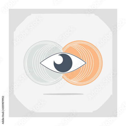 Flat design eye illustration with concentric circles