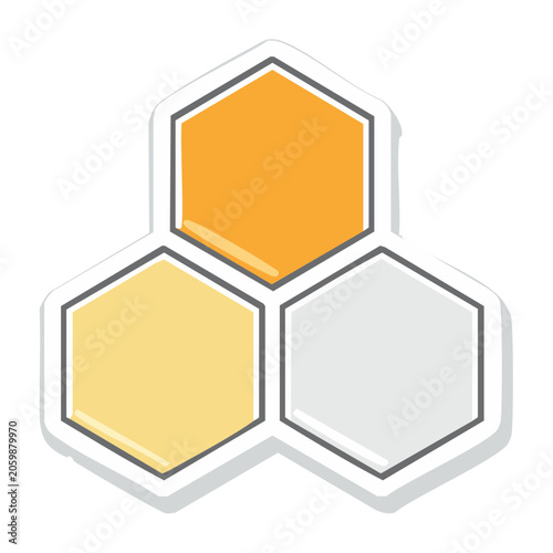 Flat design hexagon cluster icon