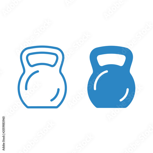 Kettlebell icons illustrate a strength training tool for fitness and exercise routines.
