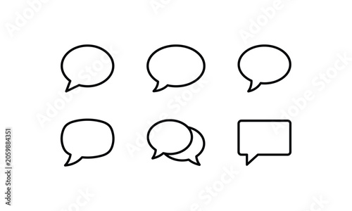 Canvas Print Communication bubble icons set for mobile messaging interface.