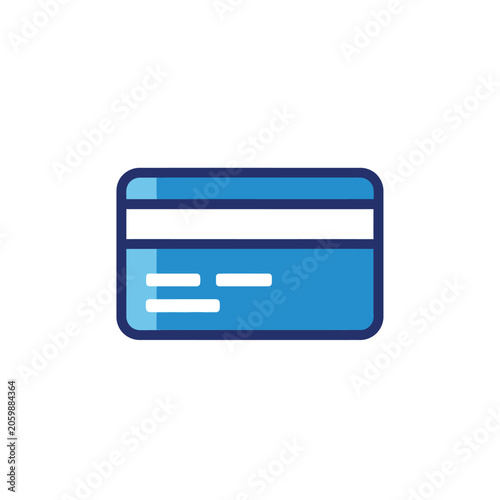 Credit card icon represents a digital payment method for secure online financial transactions.