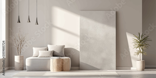 Fényképezés modern interior design living room and bathroom in luxury contemporary apartment