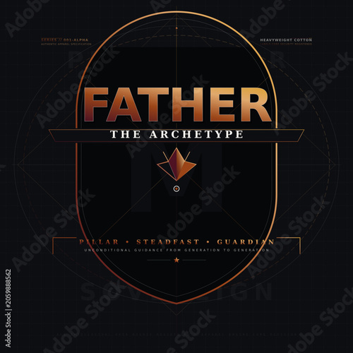 Inspirational Father's Day Graphic with Orange Typography on Black Background