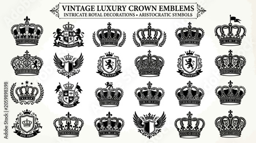 Fotografija Vintage luxury crown emblems and royal decorations.