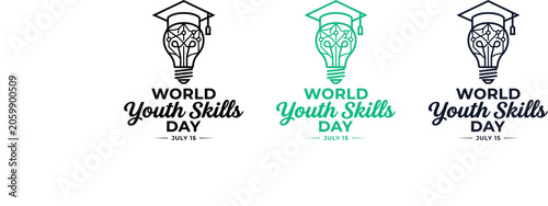 World youth skills day logos and banners