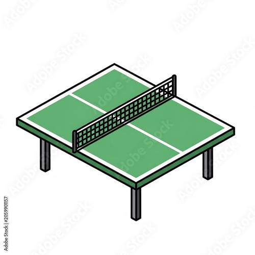 Green table tennis for indoor sports competition