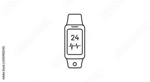 Smartwatch displaying heart rate monitor data and tracking
