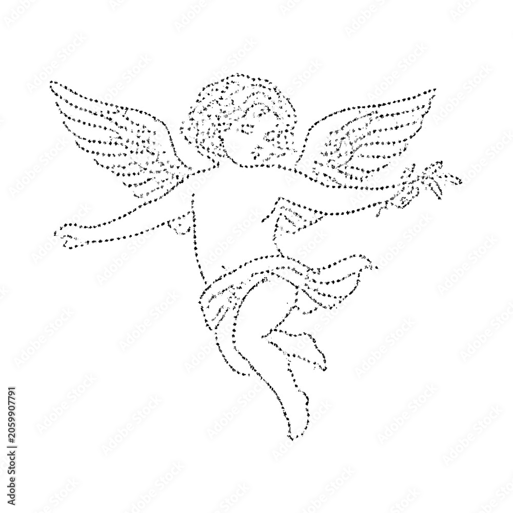 Naklejka premium PNG Dotted angel illustration design.
