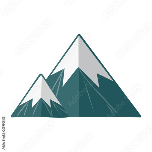 Flat design mountain range illustration