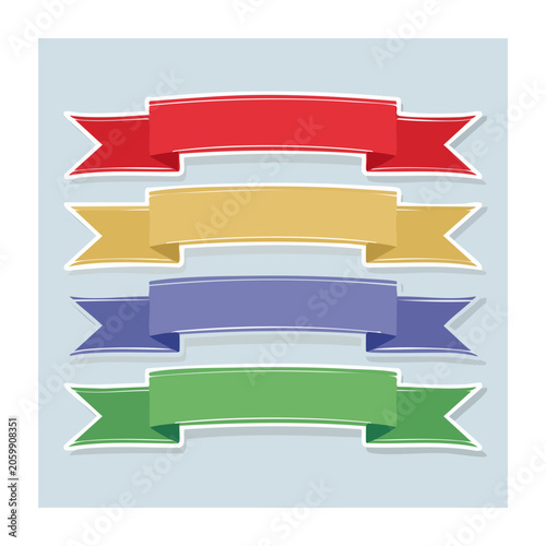 Set of colorful flat design banners on light background