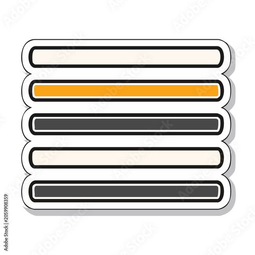 Stacked horizontal progress bars icon